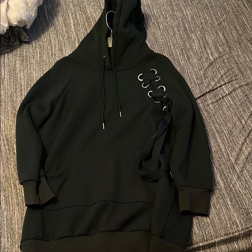 Oversize Sweatshirt with Lace-Up Detail